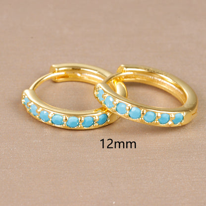 1 Pair Ig Style Simple Style Round Plating Inlay Copper Zircon Earrings