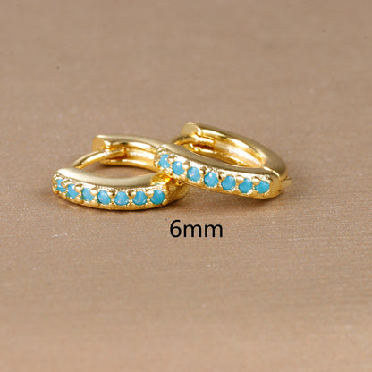 1 Pair Ig Style Simple Style Round Plating Inlay Copper Zircon Earrings