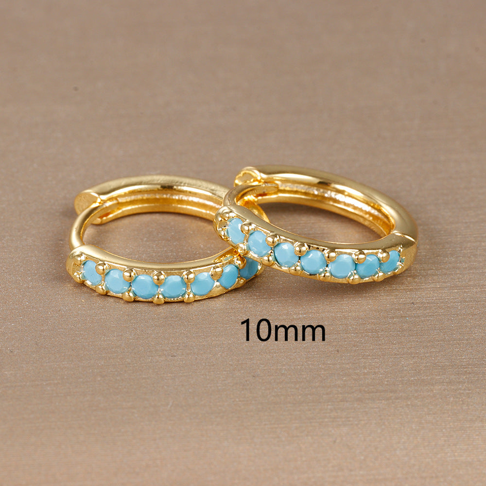 1 Pair Ig Style Simple Style Round Plating Inlay Copper Zircon Earrings