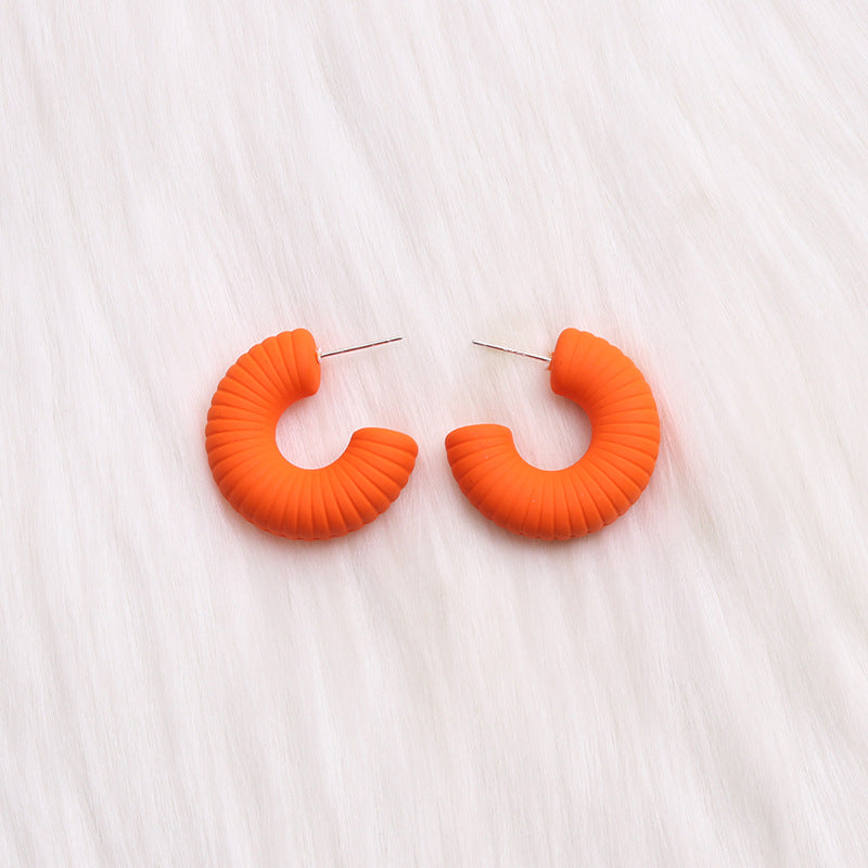 1 Pair Streetwear C Shape Spray Paint Arylic Ear Studs