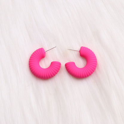 1 Pair Streetwear C Shape Spray Paint Arylic Ear Studs