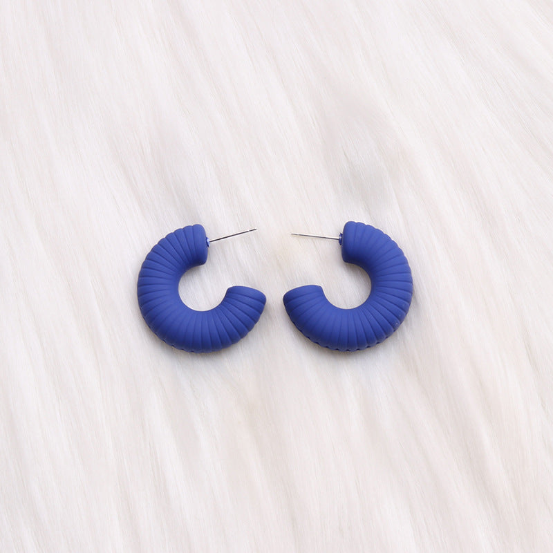 1 Pair Streetwear C Shape Spray Paint Arylic Ear Studs