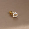 1 Piece Simple Style Shiny Moon Heart Shape Flower Plating Inlay Stainless Steel Zircon Ear Studs