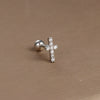 1 Piece Simple Style Shiny Moon Heart Shape Flower Plating Inlay Stainless Steel Zircon Ear Studs