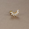 1 Piece Simple Style Shiny Moon Heart Shape Flower Plating Inlay Stainless Steel Zircon Ear Studs