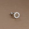 1 Piece Simple Style Shiny Moon Heart Shape Flower Plating Inlay Stainless Steel Zircon Ear Studs