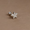 1 Piece Simple Style Shiny Moon Heart Shape Flower Plating Inlay Stainless Steel Zircon Ear Studs