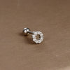 1 Piece Simple Style Shiny Moon Heart Shape Flower Plating Inlay Stainless Steel Zircon Ear Studs