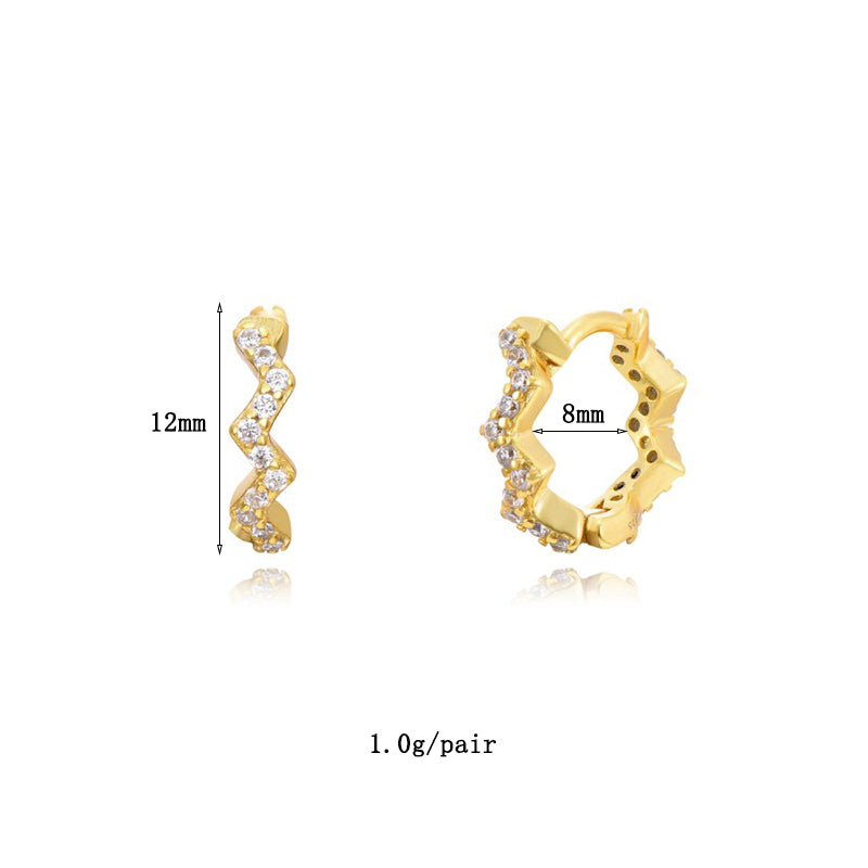 1 Pair Ig Style Simple Style Geometric Plating Inlay Copper Zircon 18k Gold Plated Earrings