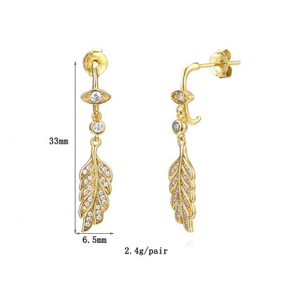 1 Pair Ig Style Simple Style Geometric Plating Inlay Copper Zircon 18k Gold Plated Earrings