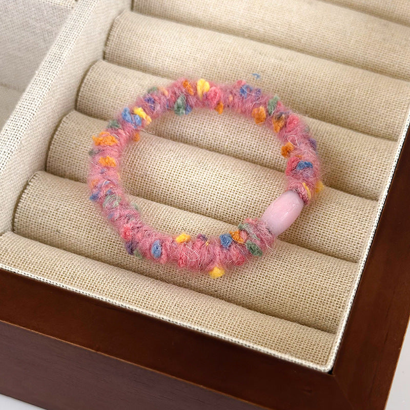 Women'S Princess Romantic Pastoral Solid Color Plush Hair Tie