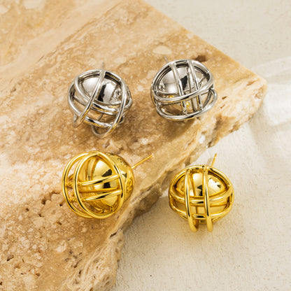 1 Pair Modern Style Simple Style Geometric Copper Ear Studs