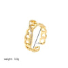 Commute Chains Print Copper Plating Inlay Zircon 18k Gold Plated Open Rings