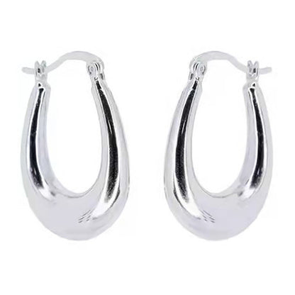 1 Pair Casual Classic Style U Shape Plating Stainless Steel Hoop Earrings