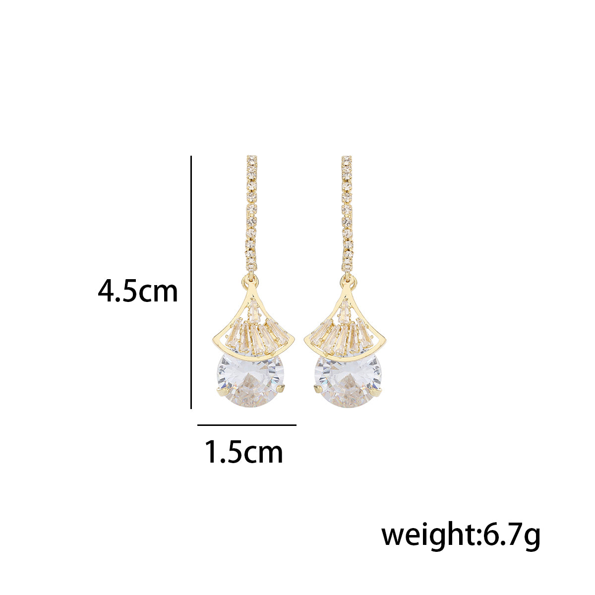 1 Pair Simple Style Water Droplets Inlay Copper Zircon Drop Earrings