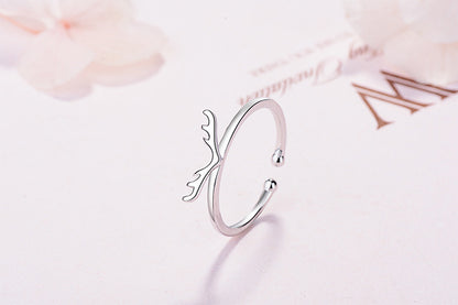 Simple Style Antlers Copper Plating Adjustable Ring