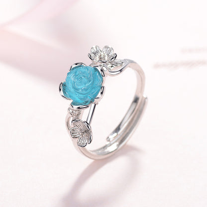 Elegant Flower Copper Plating Adjustable Ring