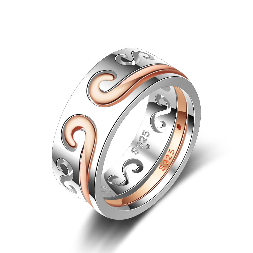 Simple Style Hoop Spell Copper Plating Adjustable Ring