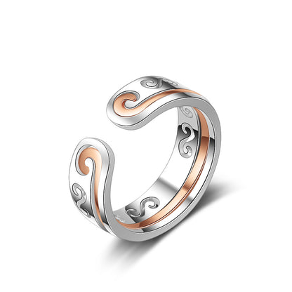 Simple Style Hoop Spell Copper Plating Adjustable Ring