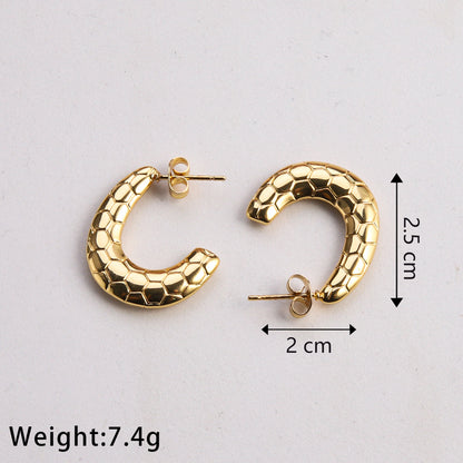 1 Pair Casual Classic Style Commute U Shape Plating Stainless Steel Gold Plated Earrings