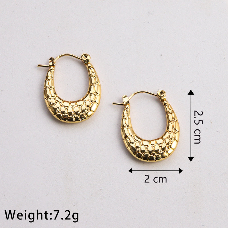 1 Pair Casual Classic Style Commute U Shape Plating Stainless Steel Gold Plated Earrings