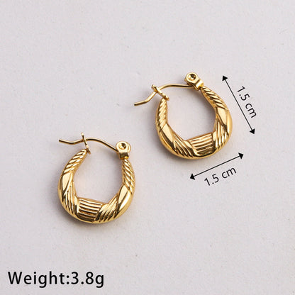 1 Pair Casual Classic Style Commute Heart Shape Twist Plating Stainless Steel Gold Plated Earrings