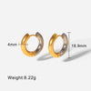 1 Pair Basic Cool Style Circle Plating Stainless Steel 18k Gold Plated Earrings