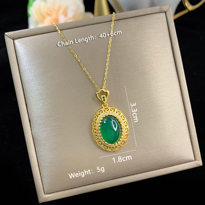 Elegant Letter Moon Stainless Steel Copper Plating Inlay Zircon 14k Gold Plated 18k Gold Plated Silver Plated Pendant Necklace