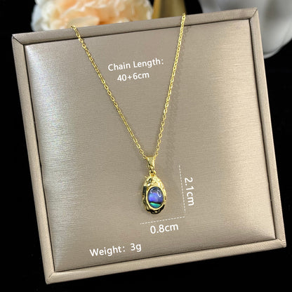 Elegant Letter Moon Stainless Steel Copper Plating Inlay Zircon 14k Gold Plated 18k Gold Plated Silver Plated Pendant Necklace