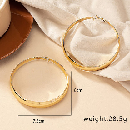 1 Pair Retro Simple Style Circle Plating Alloy Drop Earrings