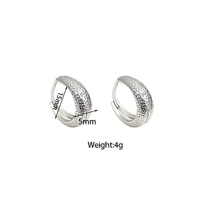 1 Pair Vintage Style Simple Style Round Plating Copper White Gold Plated Gold Plated Earrings