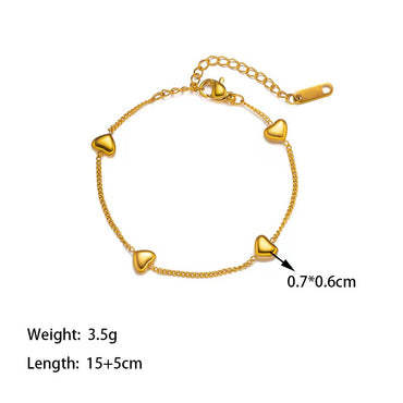 Simple Style Classic Style Heart Shape Titanium Steel Polishing Plating 18k Gold Plated Bracelets Necklace