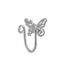 Elegant Cute Vacation Wings Butterfly Stainless Steel Copper White Gold Plated Rhinestones Zircon Nose Ring Nose Studs In Bulk