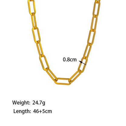 Simple Style Classic Style Commute Solid Color Titanium Steel Polishing Plating 18k Gold Plated Bracelets Necklace