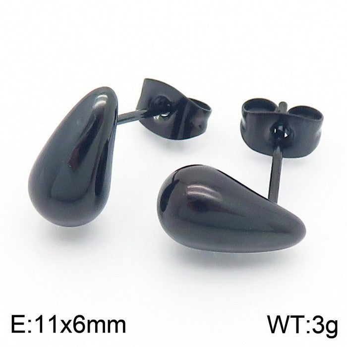 1 Pair Simple Style Water Droplets Plating Stainless Steel Earrings