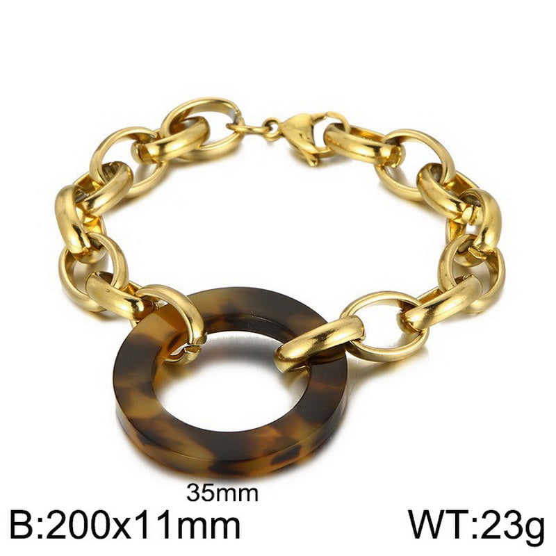 Fashion Round Stainless Steel Titanium Steel Plating Bracelets Necklace