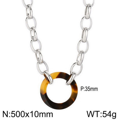 Fashion Round Stainless Steel Titanium Steel Plating Bracelets Necklace