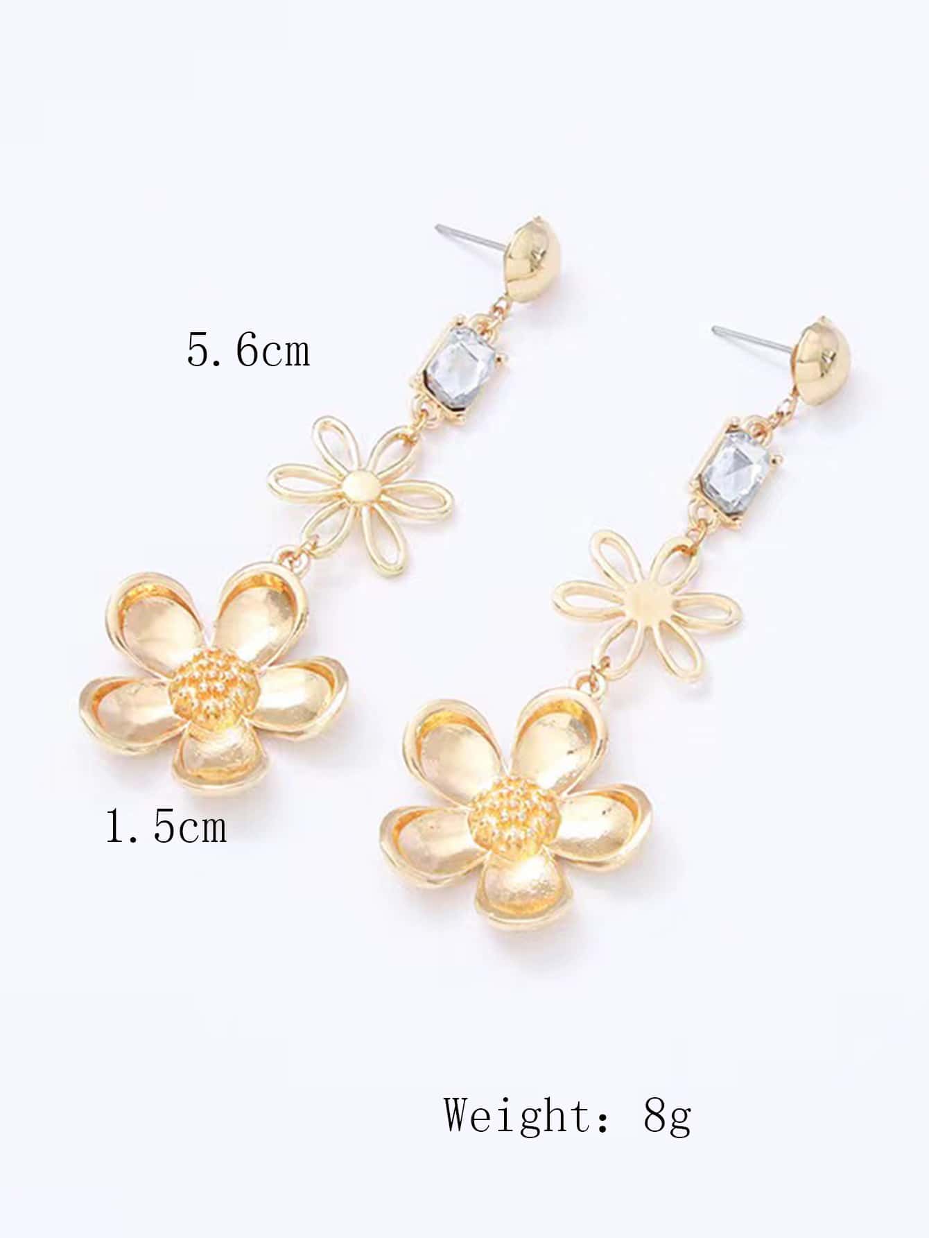 1 Pair Elegant Glam Flower Plating Inlay Copper Zircon 18k Gold Plated Drop Earrings