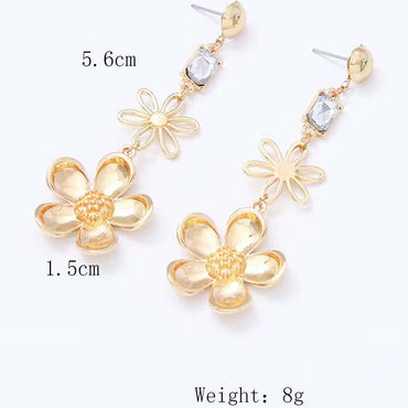 1 Pair Elegant Glam Flower Plating Inlay Copper Zircon 18k Gold Plated Drop Earrings