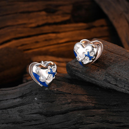 1 Pair Glam Heart Shape Epoxy Plating Inlay Copper Zircon White Gold Plated Earrings