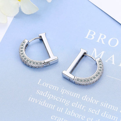 1 Piece Glam Solid Color Plating Inlay Copper Zircon White Gold Plated Earrings