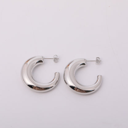 1 Pair Simple Style Solid Color Plating Stainless Steel 18k Gold Plated Ear Studs