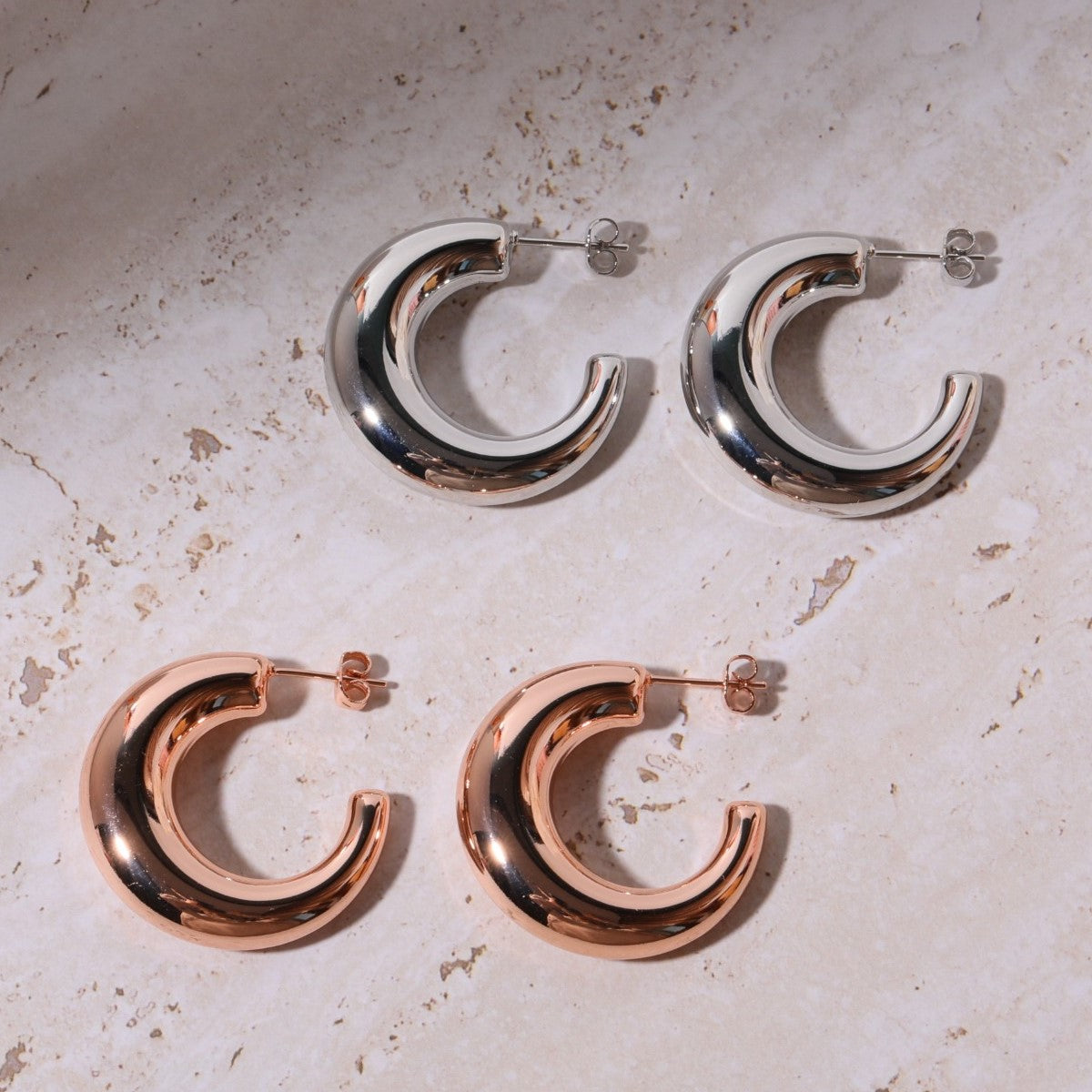 1 Pair Simple Style Solid Color Plating Stainless Steel 18k Gold Plated Ear Studs