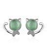 1 Pair Ig Style Cute Cat Plating Inlay Copper Opal Zircon Ear Studs