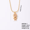 Simple Style Crown Stainless Steel Copper Plating Inlay Pearl Zircon Gold Plated Pendant Necklace