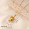 Elegant Vintage Style Sun Stainless Steel Plating 18k Gold Plated Pendant Necklace