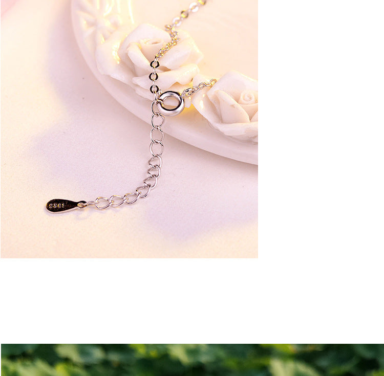 Cute Animal Copper Plating Inlay Crystal White Gold Plated Pendant Necklace