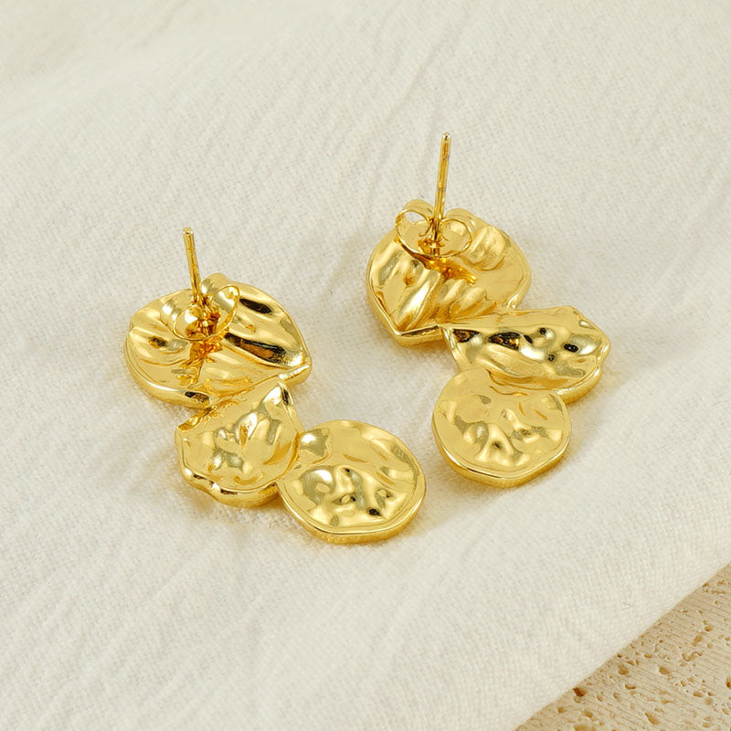 1 Pair Simple Style Commute Solid Color Plating Stainless Steel 18k Gold Plated Ear Studs