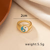 Retro Tai Chi Heart Shape Alloy Plating Gold Plated Women's Rings