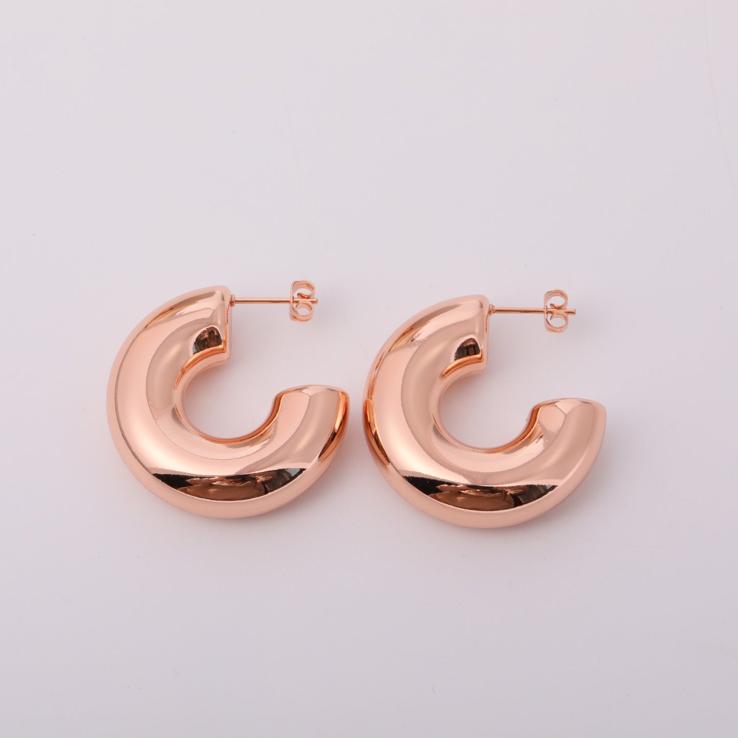 1 Pair Simple Style Solid Color Plating Stainless Steel 18k Gold Plated Ear Studs